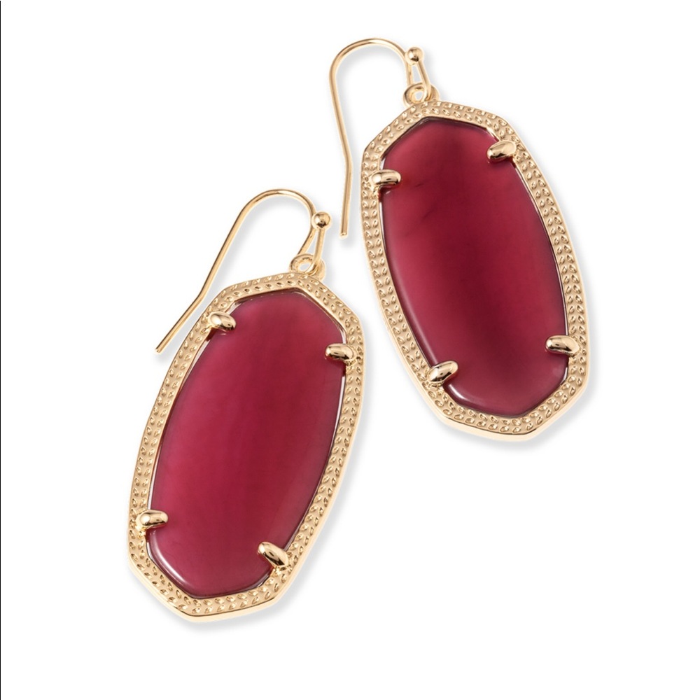 Kendra Scott Danielle Earrings || Gold, Burgundy